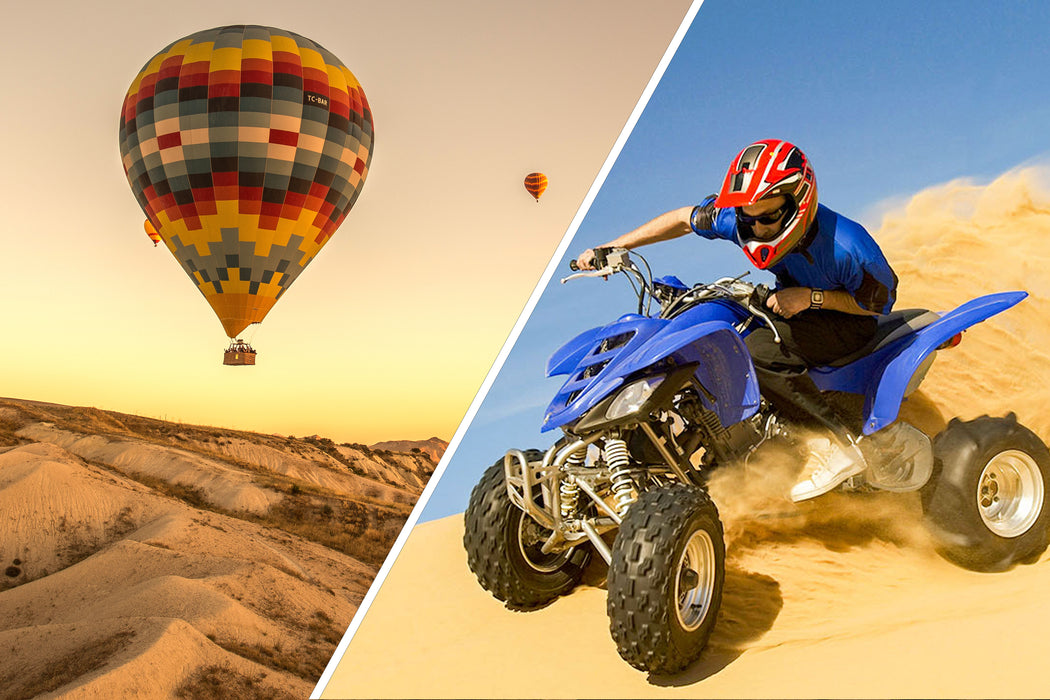 Sunrise Hot Air Balloon Adventure with Breakfast, Quad Biking, and Camel Rides