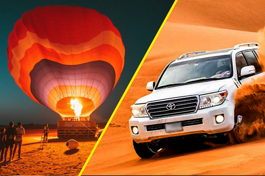 Sunrise Hot Air Balloon Ride with Breakfast & Desert Safari Adventure